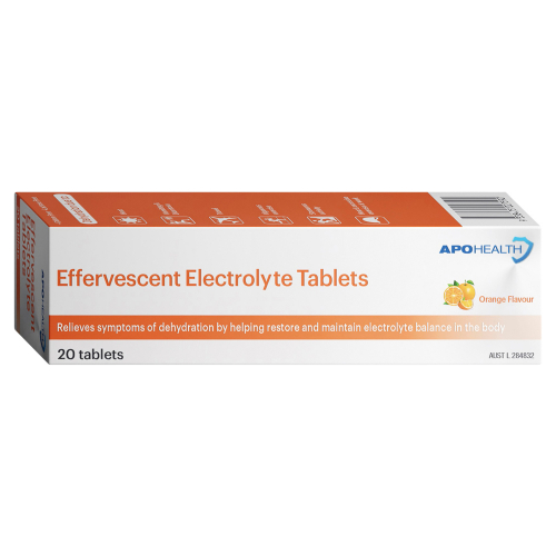 Apo Health Electrolyte Oranget 20 Effervescent Tablets
