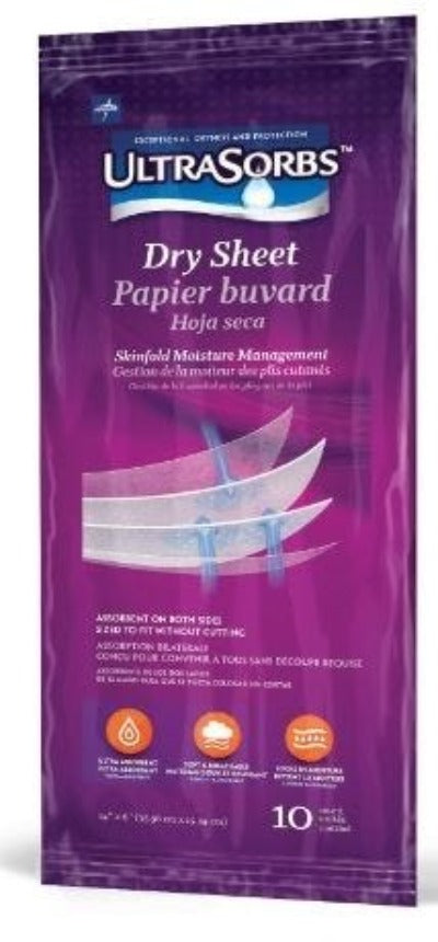 Medline Ultrasorbs dry sheet, PKT 10