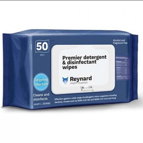 PREMIER DETERGENT & DISINFECTANT WIPES REYNARD - SOFT PACK (TGA LISTED ...