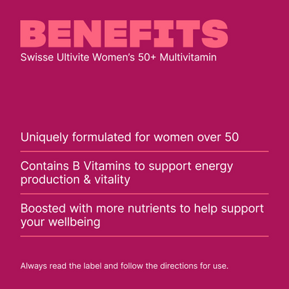 Swisse Women's Ultivite 50+ Multivitamin 60 Tablets 50+ Years Womens Health