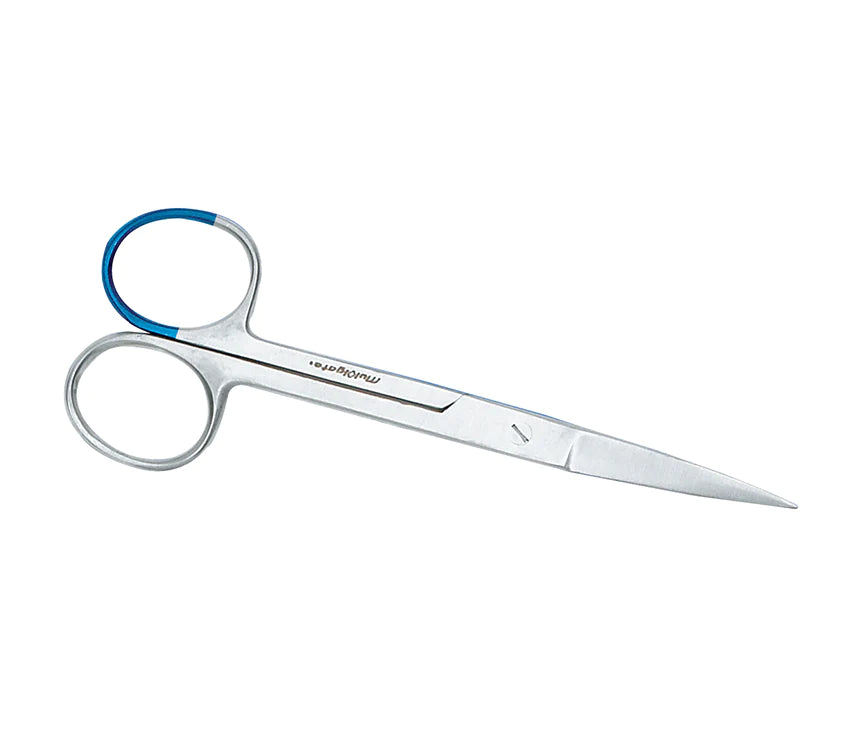 Micro stitch scissors, 4 1/8'', straight 8.0mm blades, sharp tips