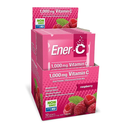Ener-C Raspberry 12 Sachets – Multivitamin Drink Mix