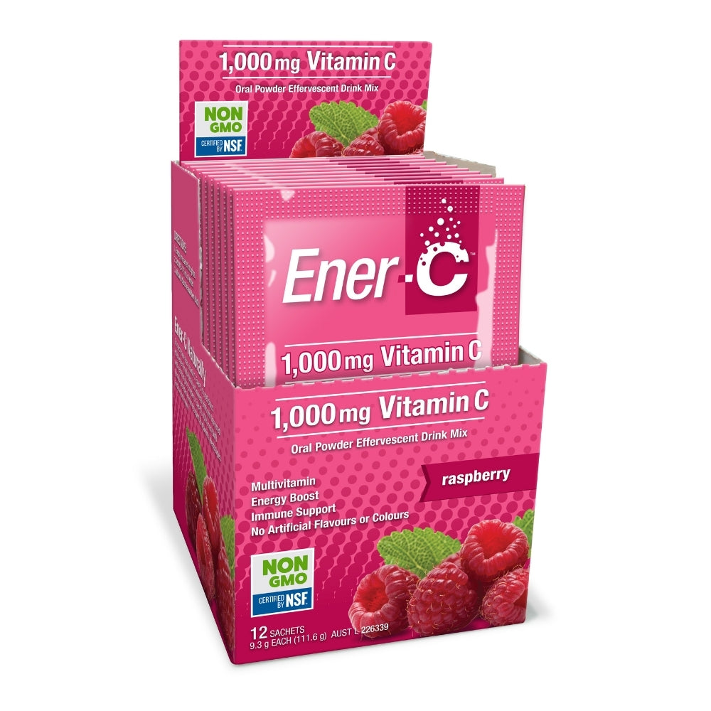 Ener-C Raspberry 12 Sachets – Multivitamin Drink Mix