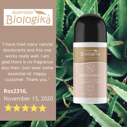 Biologika Fragrance Free Organic Deodorant Roll On (ACO) 70ml