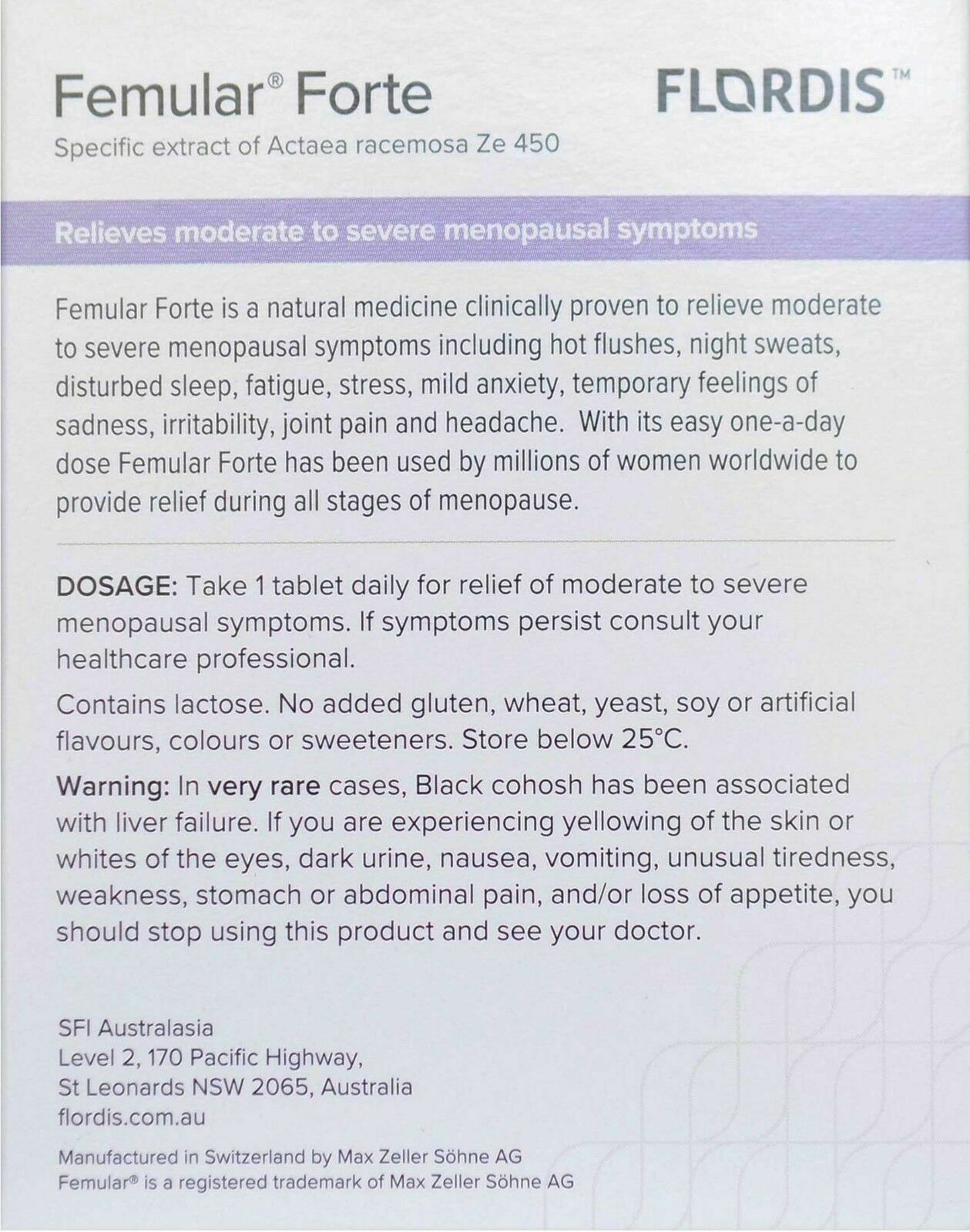 Flordis Femular Forte 30-60-90 Tabs for Moderate to Severe Menopause