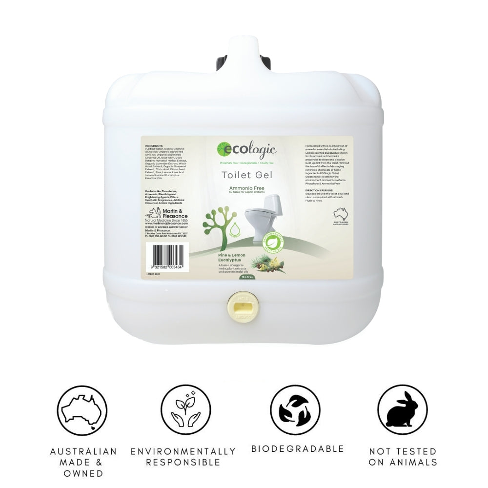 ECOLogic Pine & Lemon Eucalyptus Toilet Cleaning Gel BULK 15L