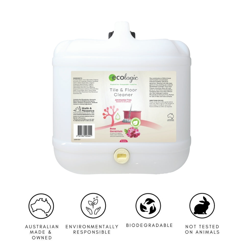 ECOLogic Rose Geranium Floor Cleaner BULK 15L