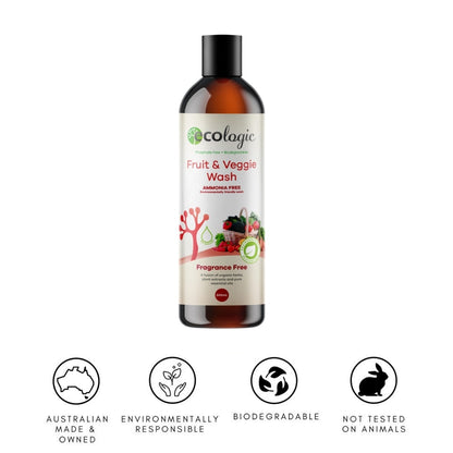 ECOLogic Fruit & Veggie Wash Fragrance Free 500mL