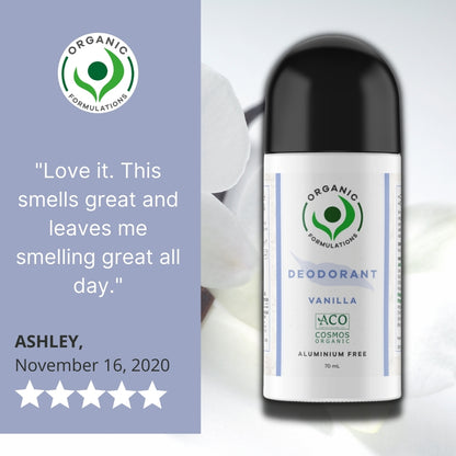 Organic Formulations Vanilla Deodorant 70ml