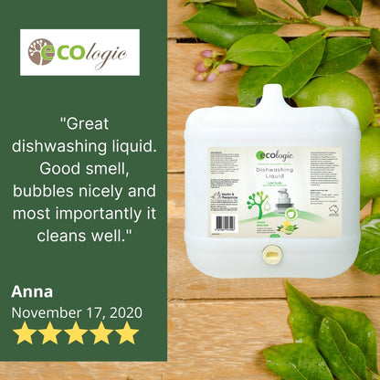 ECOLogic Lemon & Lime Dishwashing Liquid BULK 15L
