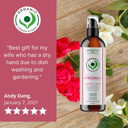 Organic Formulations Jasmine & Rose Hand Cream 125ml