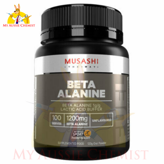 Musashi Beta Alanine 120g Oral Powder Unflavoured 1200mg Lactic Acid Buffer