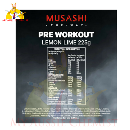 Musashi Pre-Workout Blend 225g High Potency Formula