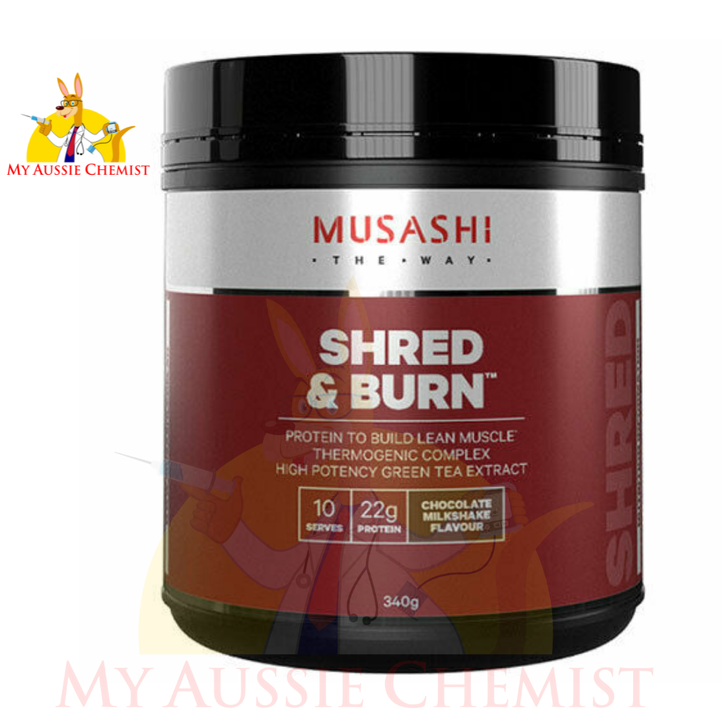 Musashi Shred & Burn Protein Powder Choose 340g 900g 2KG and Chocolate / Vanilla