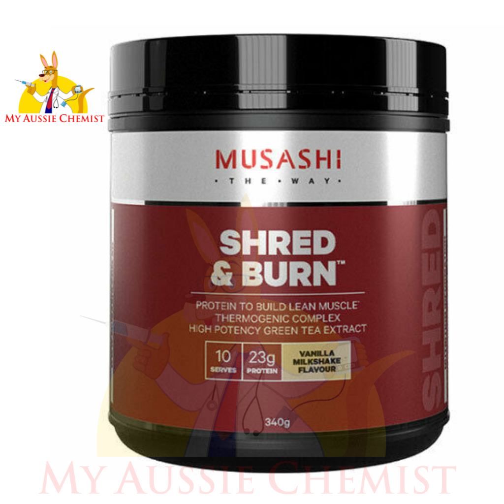 Musashi Shred & Burn Protein Powder Choose 340g 900g 2KG and Chocolate / Vanilla