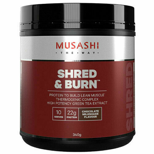 Musashi Shred & Burn Protein Powder Choose 340g 900g 2KG and Chocolate / Vanilla