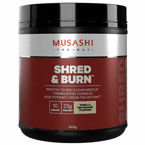 Musashi Shred & Burn Protein Powder Choose 340g 900g 2KG and Chocolate / Vanilla