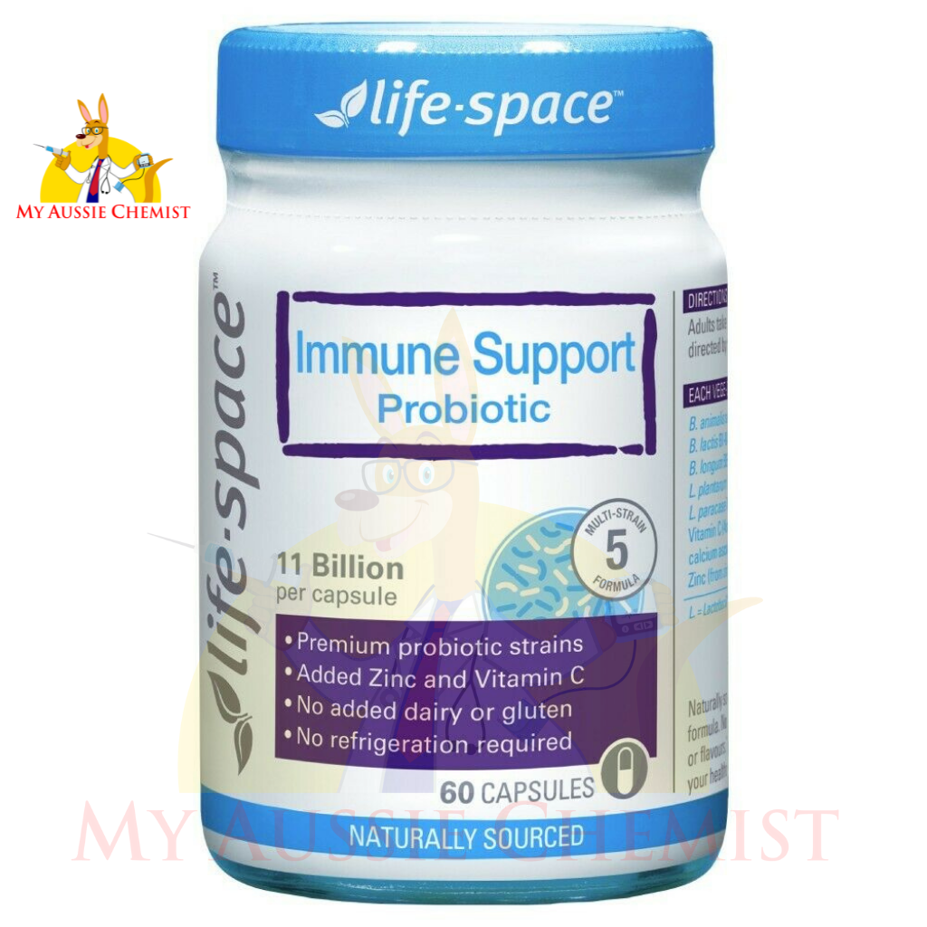 Life-Space Immune Support Probiotic 60 Vege Capsules with Added Vitamin C & Zinc