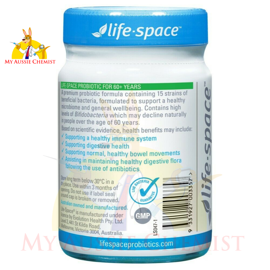 Life-Space Probiotic for 60+ Years 60 Vege Capsules Premium Seniors Formula