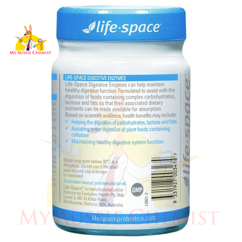 Life-Space Digestive Enzymes 60 Vege Capsules Healthy Digestive Function