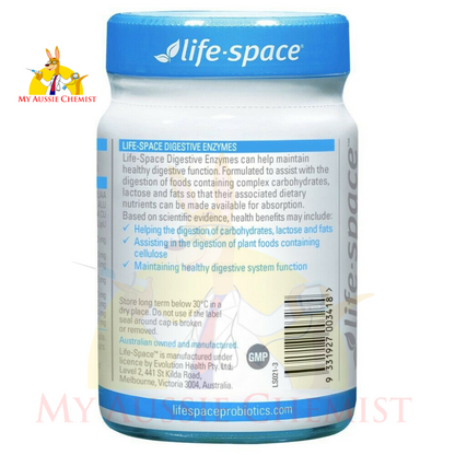 Life-Space Digestive Enzymes 60 Vege Capsules Healthy Digestive Function