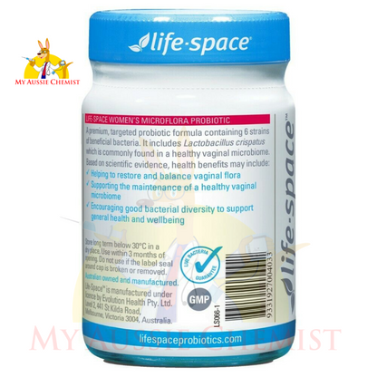 Life-Space Women's Microflora Probiotic 60 Vege Capsules Vaginal Flora Womens