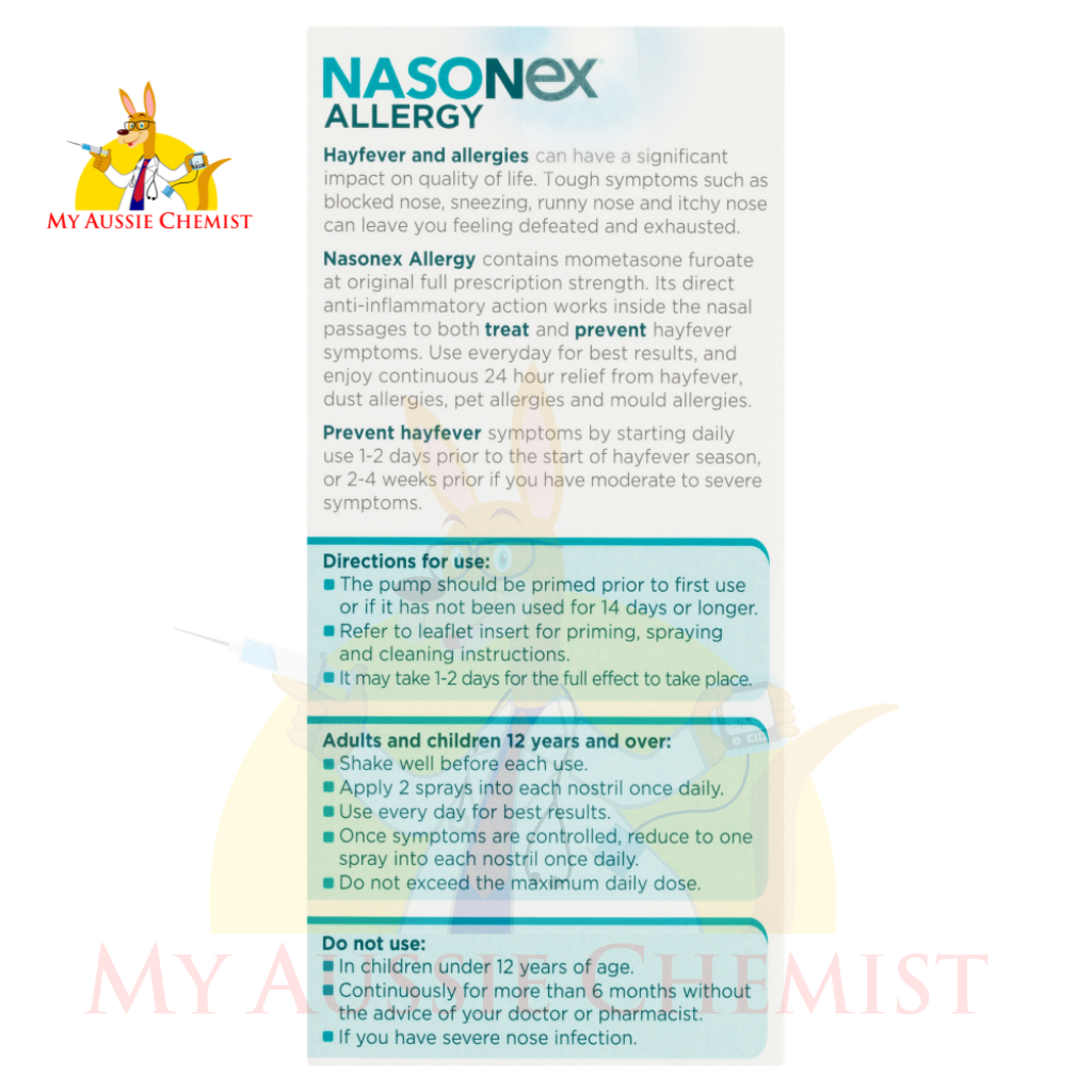 Nasonexx Allergy Non-Drowsy 24 Hour Nasal Spray 140 Sprays Hayfever Allergies