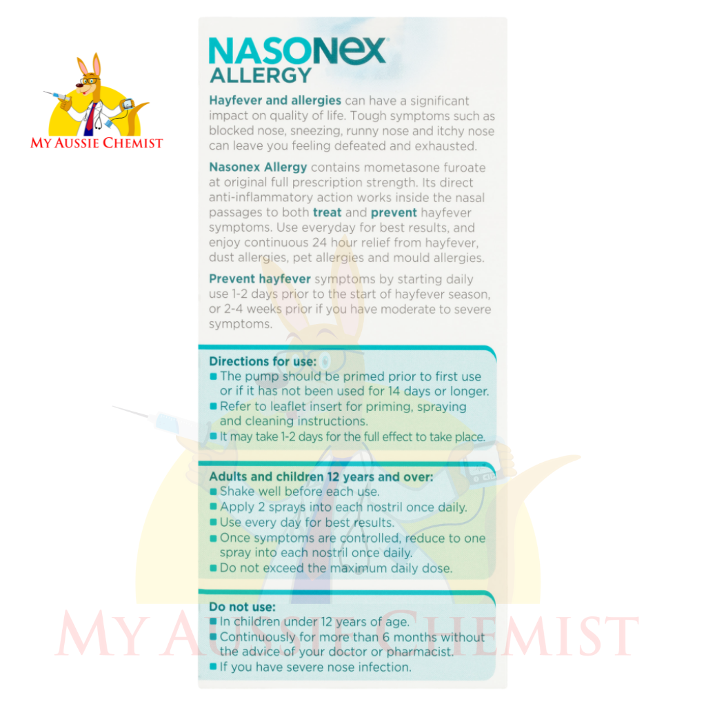 Nasonexx Allergy Non-Drowsy 24 Hour Nasal Spray 65 Sprays Hayfever Allergies