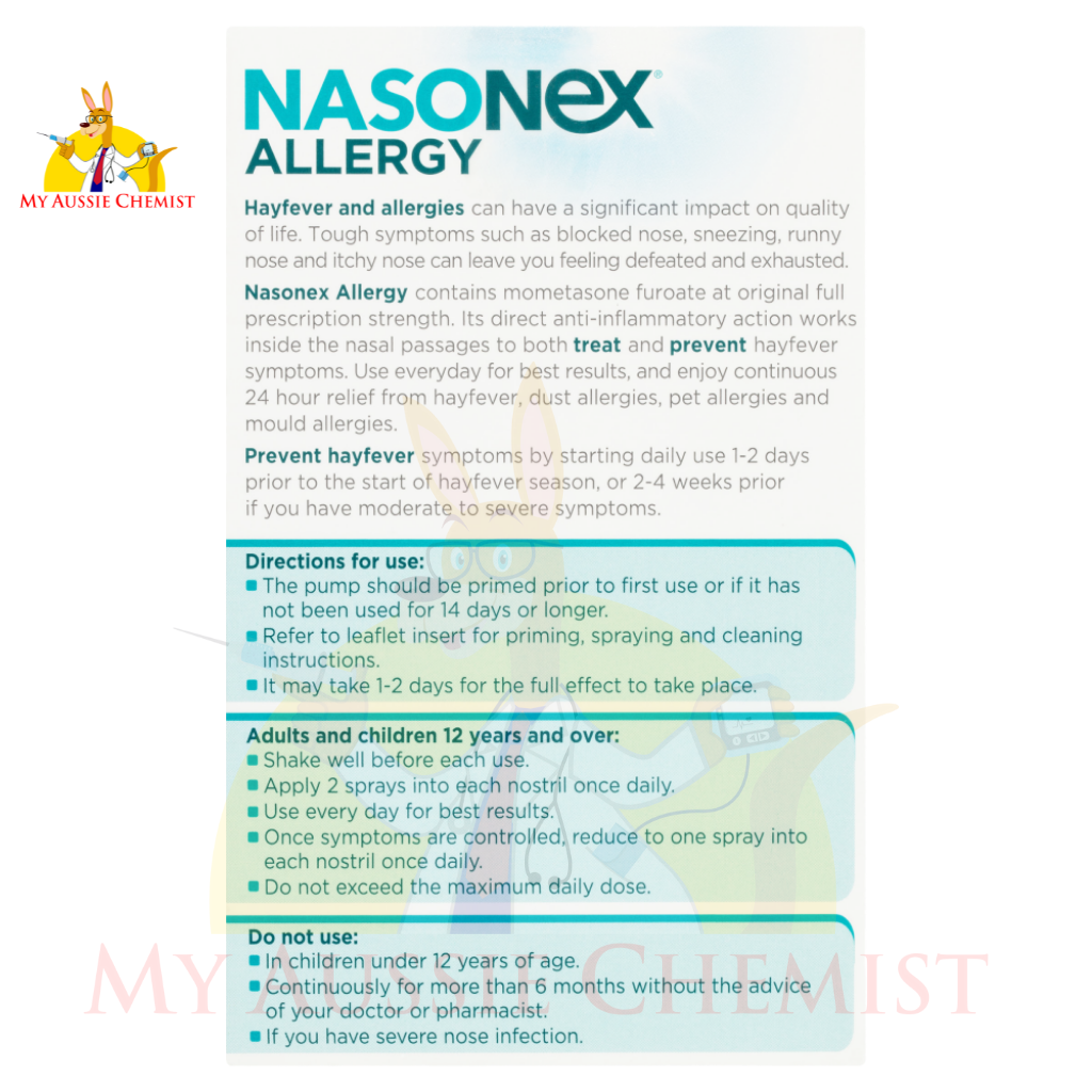 Nasonexx Allergy Non-Drowsy 24 Hour Nasal Spray Twin Pack 2 x 140 Sprays