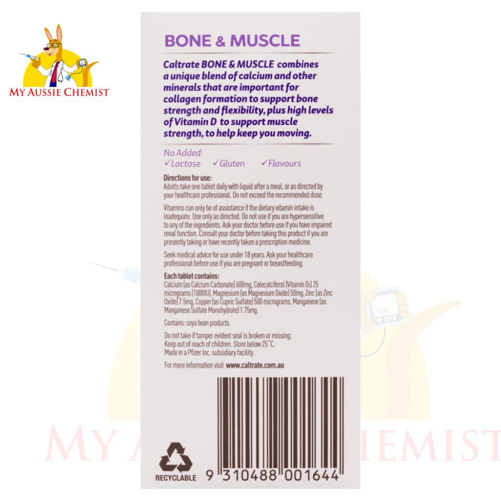 Caltrate Bone & Muscle 100 Tablets Plus Other Minerals Supports Healthy Bones