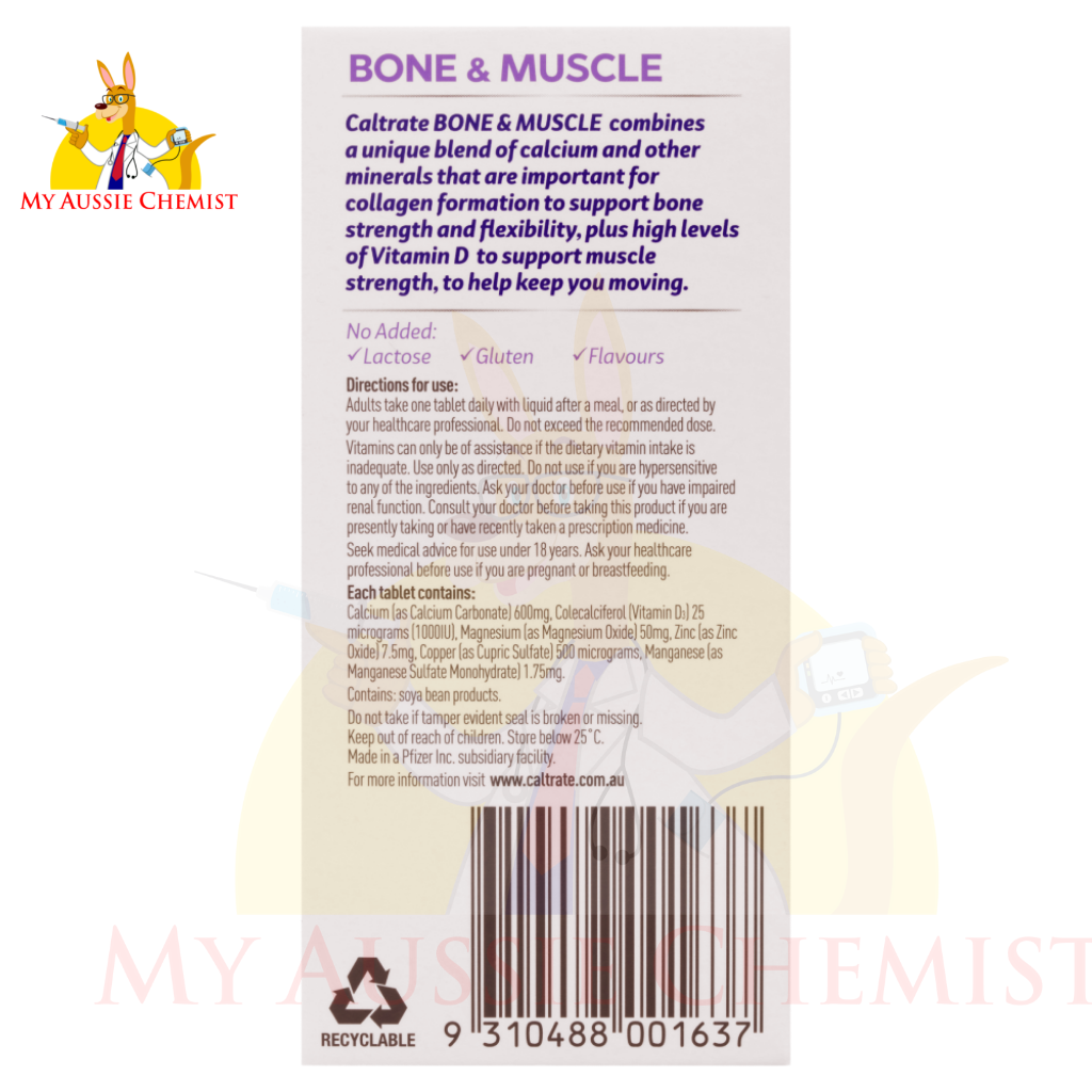 Caltrate Bone & Muscle 60 Tablets Plus Other Minerals Supports Healthy Bones