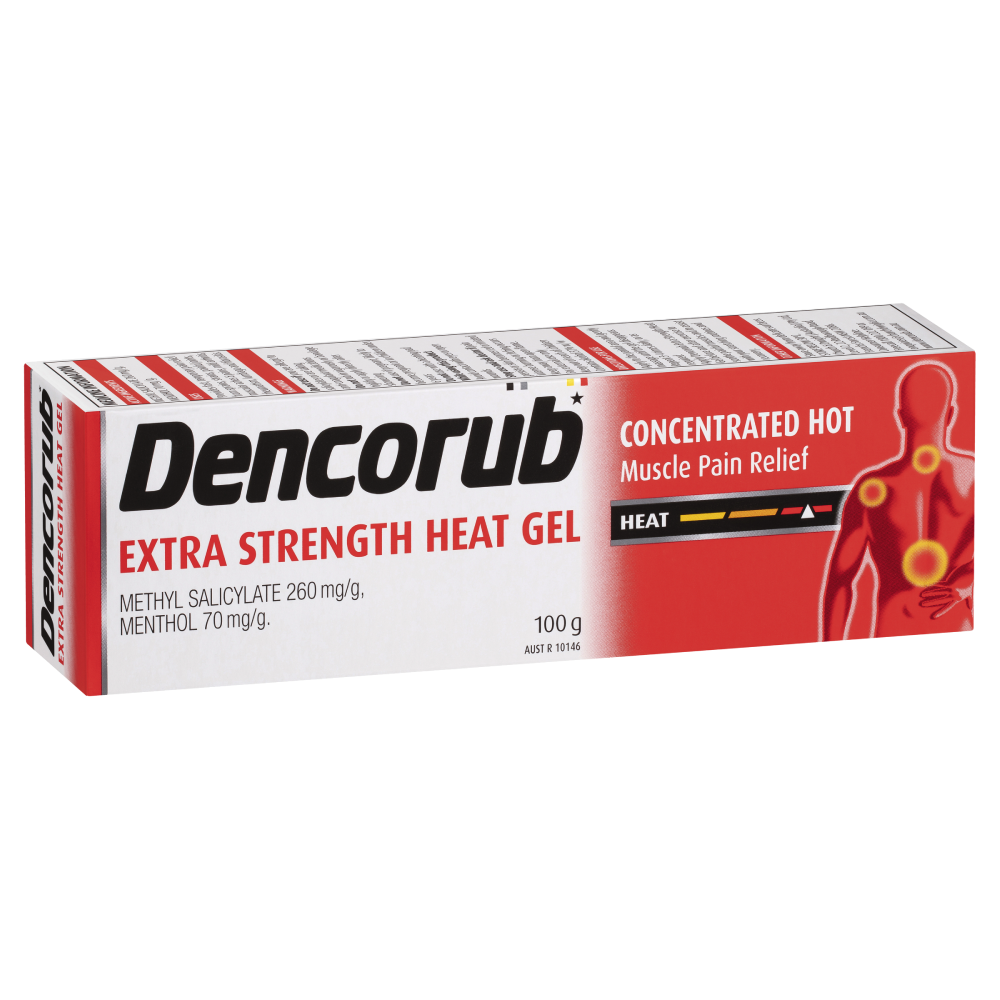 Dencorub Extra Strength Heat Gel 100g Concentrated Hot Muscle Fast Pain Relief