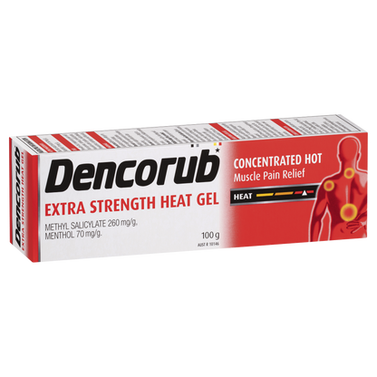 Dencorub Extra Strength Heat Gel 100g Concentrated Hot Muscle Fast Pain Relief