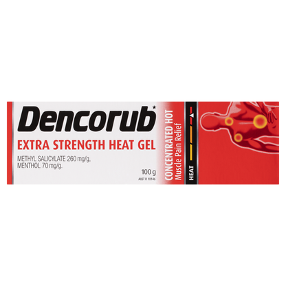 Dencorub Extra Strength Heat Gel 100g Concentrated Hot Muscle Fast Pain Relief