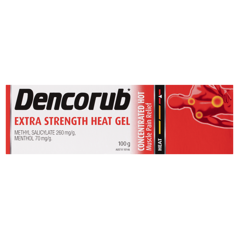 Dencorub Extra Strength Heat Gel 100g Concentrated Hot Muscle Fast Pain Relief