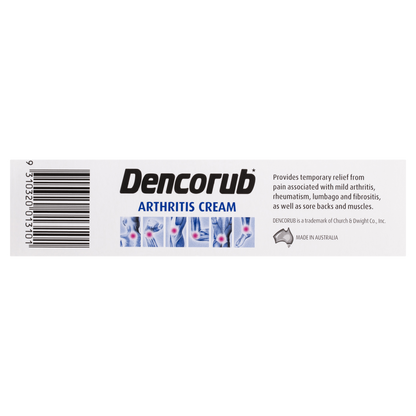 Dencorub Arthritis Cream 100g Penetrating Aspirin-Like Pain Relief No Heat Odour