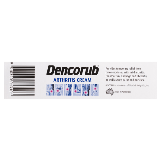 Dencorub Arthritis Cream 100g Penetrating Aspirin-Like Pain Relief No Heat Odour