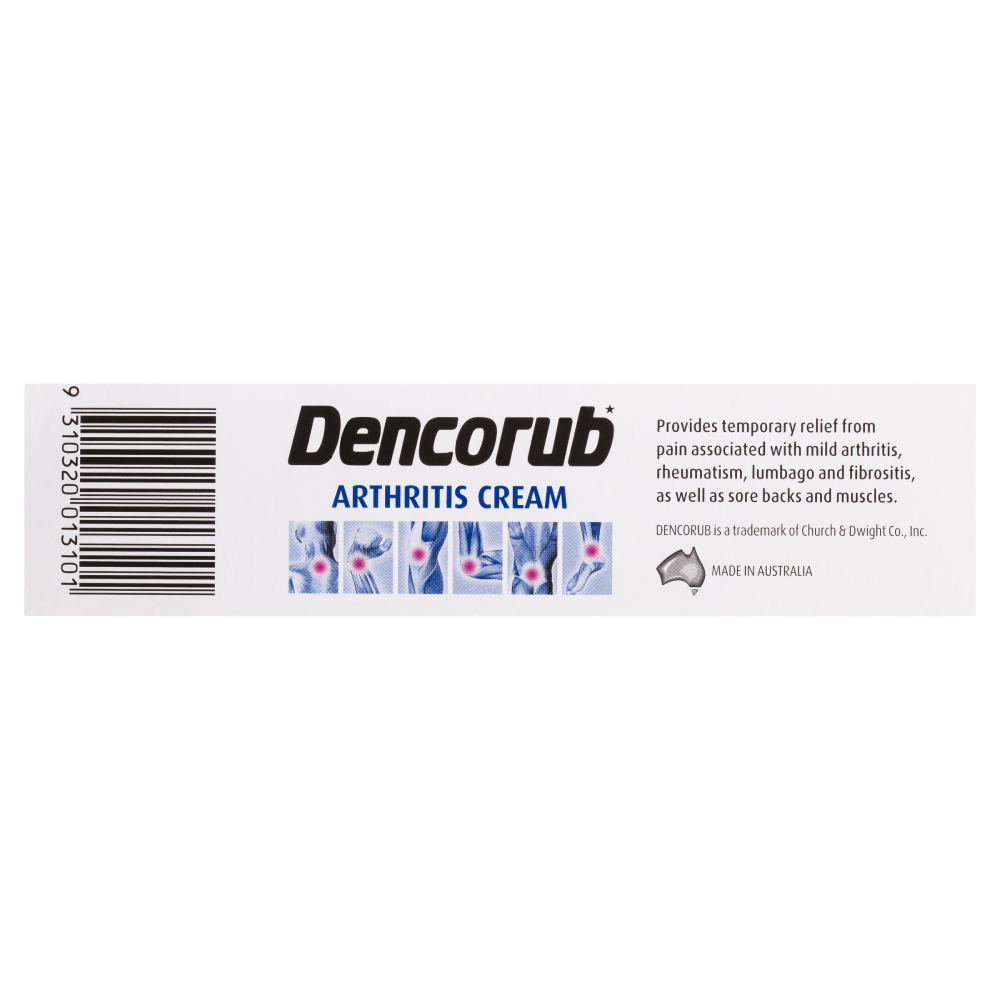 Dencorub Arthritis Cream 100g Penetrating Aspirin-Like Pain Relief No Heat Odour