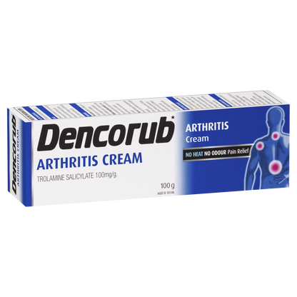 Dencorub Arthritis Cream 100g Penetrating Aspirin-Like Pain Relief No Heat Odour