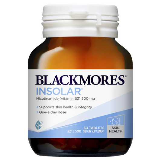 Blackmores Insolar 60 Tablets High Dose Vitamin B3 Nicotinamide 500mg Energy