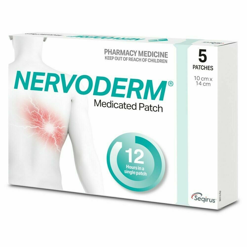 Nervoderm Medicated Patches 5pk Shooting Stabbing Burning Nerve Pain Relief