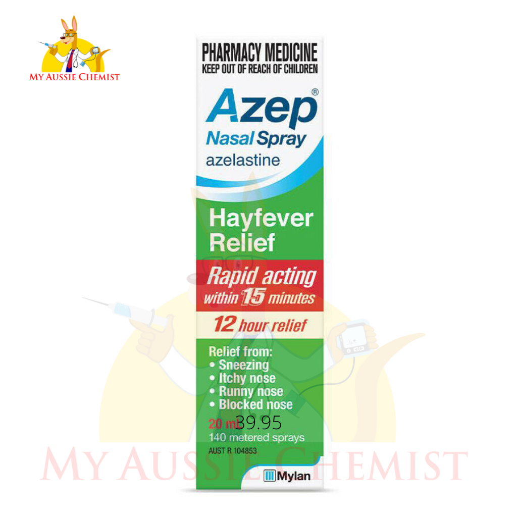 Azep Hayfever Relief Nasal Spray Symptom 12 Hours Relief Within 15 Minutes 20ml