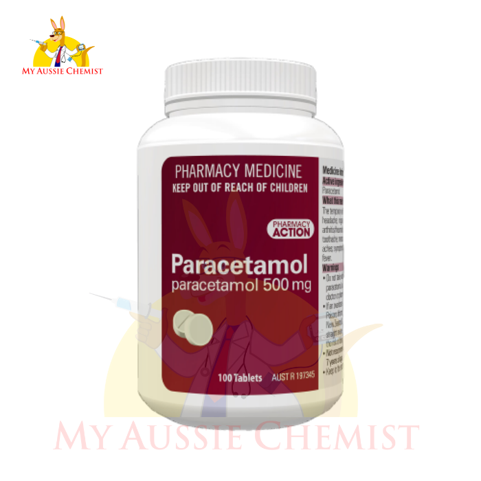 Pharmacy action PARACETAMOL 500 MG  (same as Panamax & Panadol)