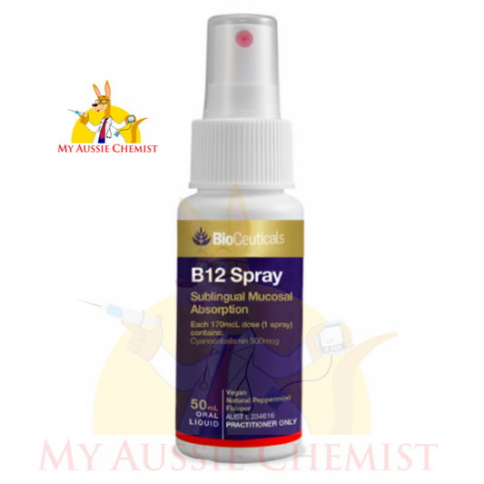 BioCeuticals B12 Spray 50mL Oral Liquid Sublingal Mucosal Absorption