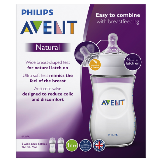 Philips Avent BABY BOTTLES 260ML 2PK Philips Avent Natural Response Baby Bottle 260mL 2 Pack