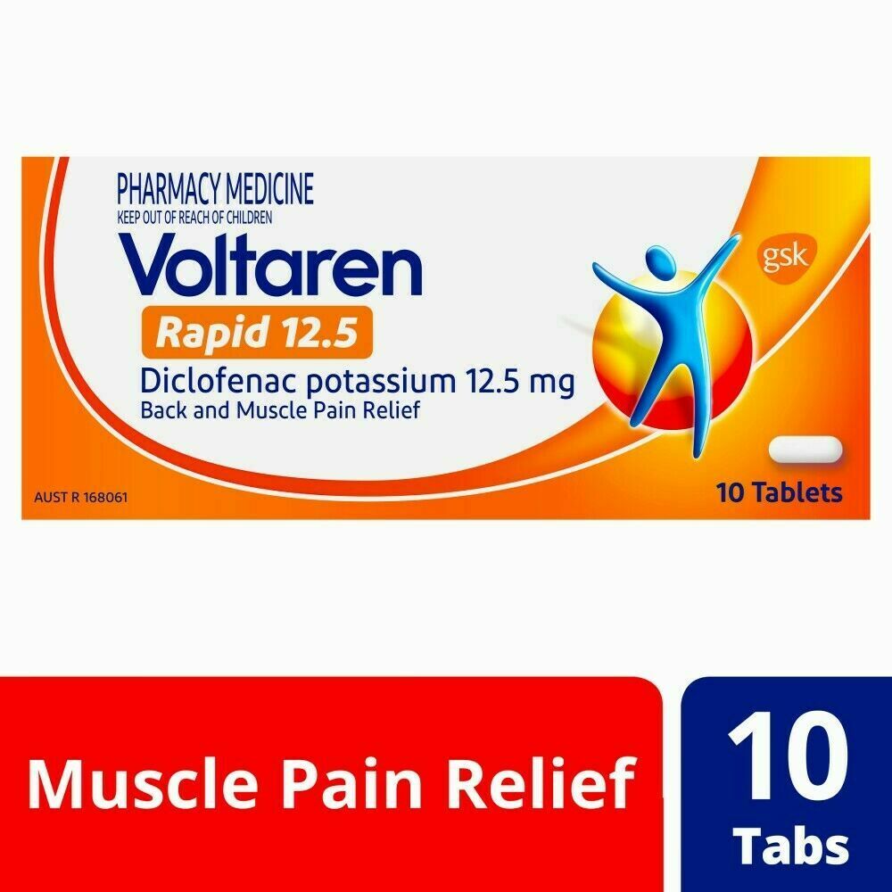 Voltaren Rapid 12.5 mg 10 Tablets back & Muscle Pain Relief