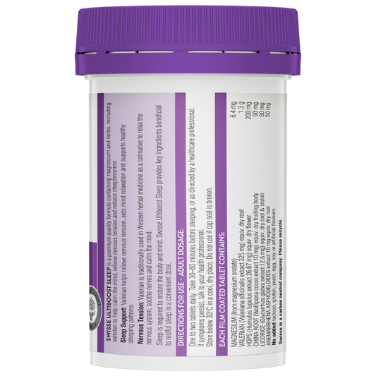 Swisse Ultiboost Sleep 60 Tablets Valerian Restful Sleep Nervous Tension