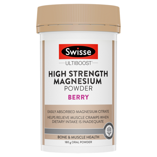 Swisse Ultiboost High Strength Magnesium Powder 180g - Berry Muscle Health