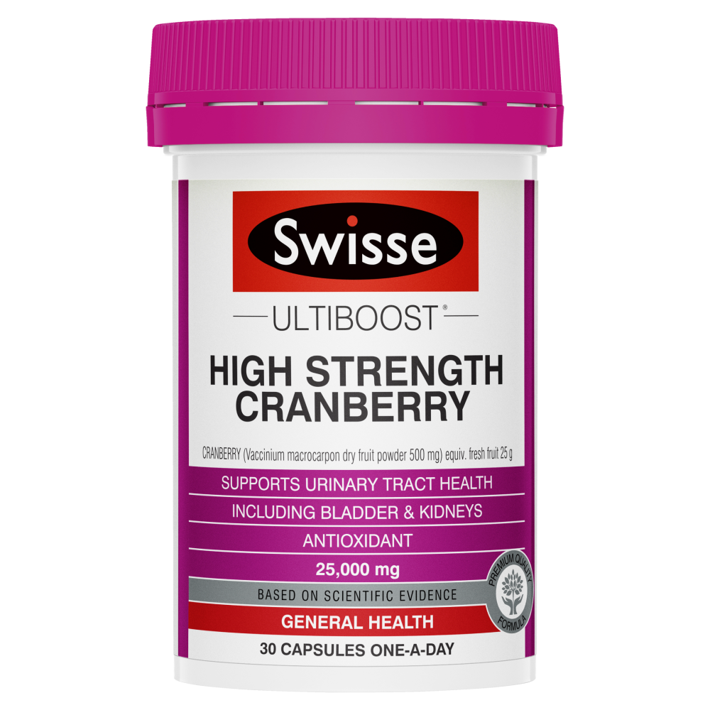 Swisse Ultiboost High Strength Cranberry 30 Capsules Urinary Tract Health UTI