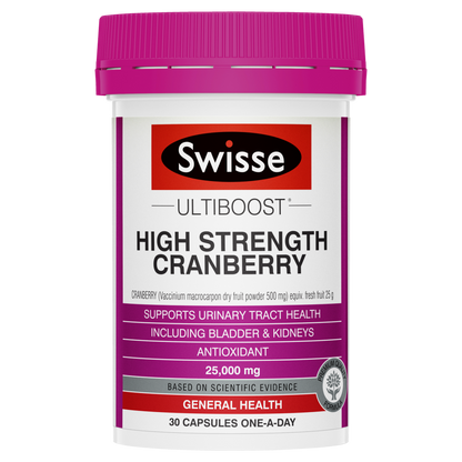 Swisse Ultiboost High Strength Cranberry 30 Capsules Urinary Tract Health UTI
